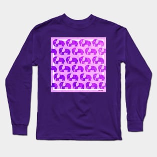 deep pink elephant pattern ecopop Long Sleeve T-Shirt
